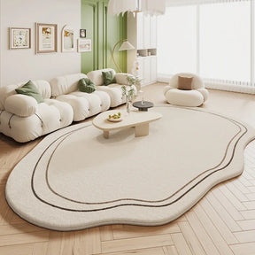 Tapete Sala De Estar Creme Irregular - Lojas Terrabell