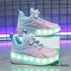 Tênis Infantil Pumello com Rodinhas e Luzes LED